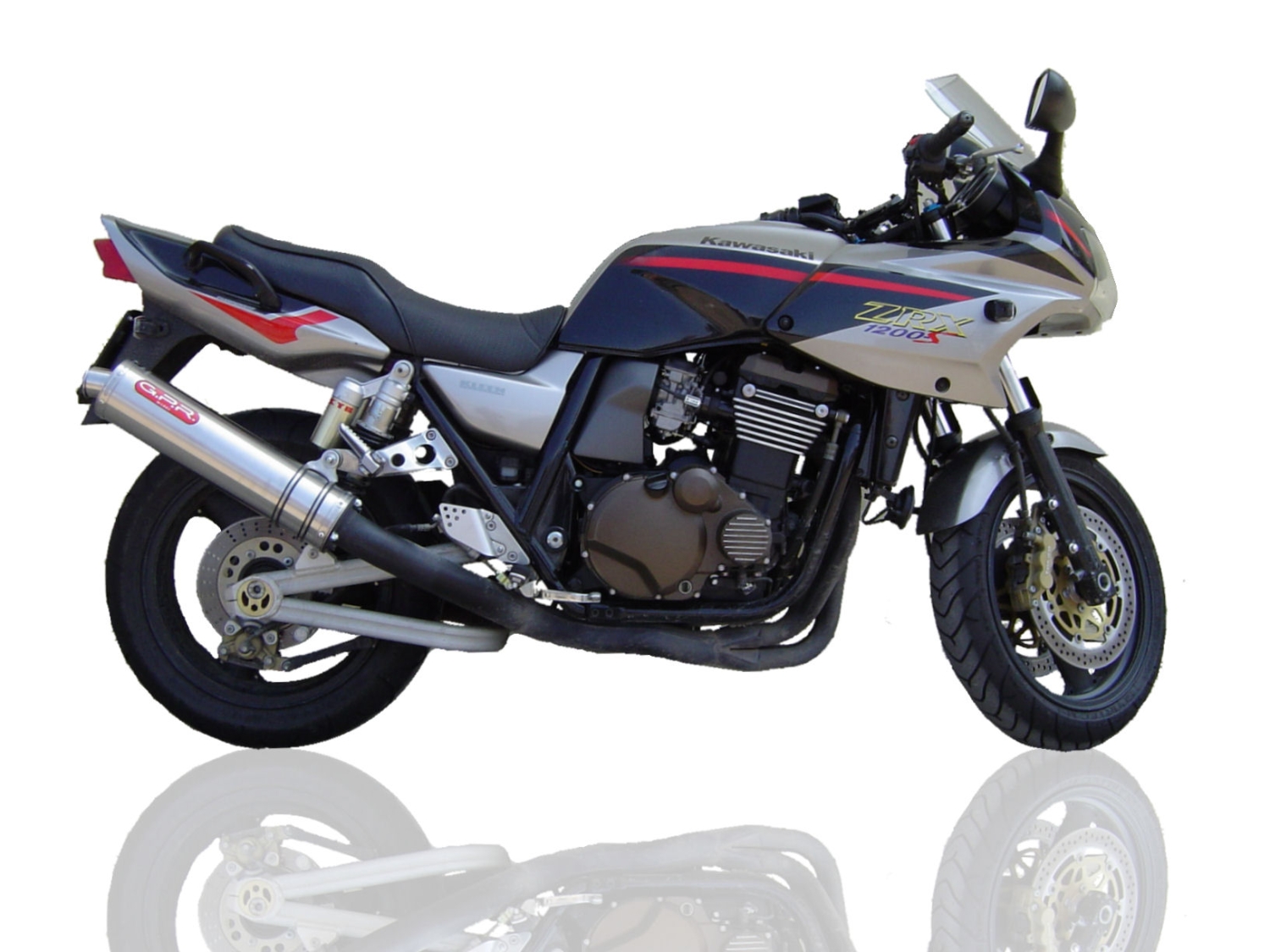 GPR exhaust compatible with  Kawasaki ZRX-1100 1998-2001, Inox Tondo, Homologated legal bolt-on silencer including removable db killer 