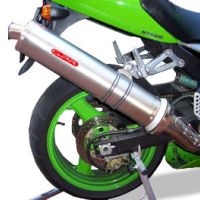 Scarico GPR compatibile con  Kawasaki ZX-12R 2000-2006, Inox Tondo, Silenziatore di scarico omologato, con flangia specifica, con db killer estraibile