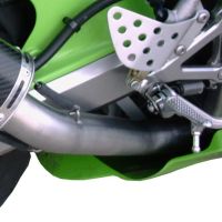 Scarico GPR compatibile con  Kawasaki Zx-6R 636 2003-2004, Trioval, Scarico omologato, silenziatore con db killer estraibile e raccordo specifico