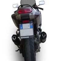 Scarico GPR compatibile con  Kawasaki Zzr 600 2002-2006, Furore Nero, Coppia di terminali di scarico omologati, forniti con db killer removibili e raccordi specifici