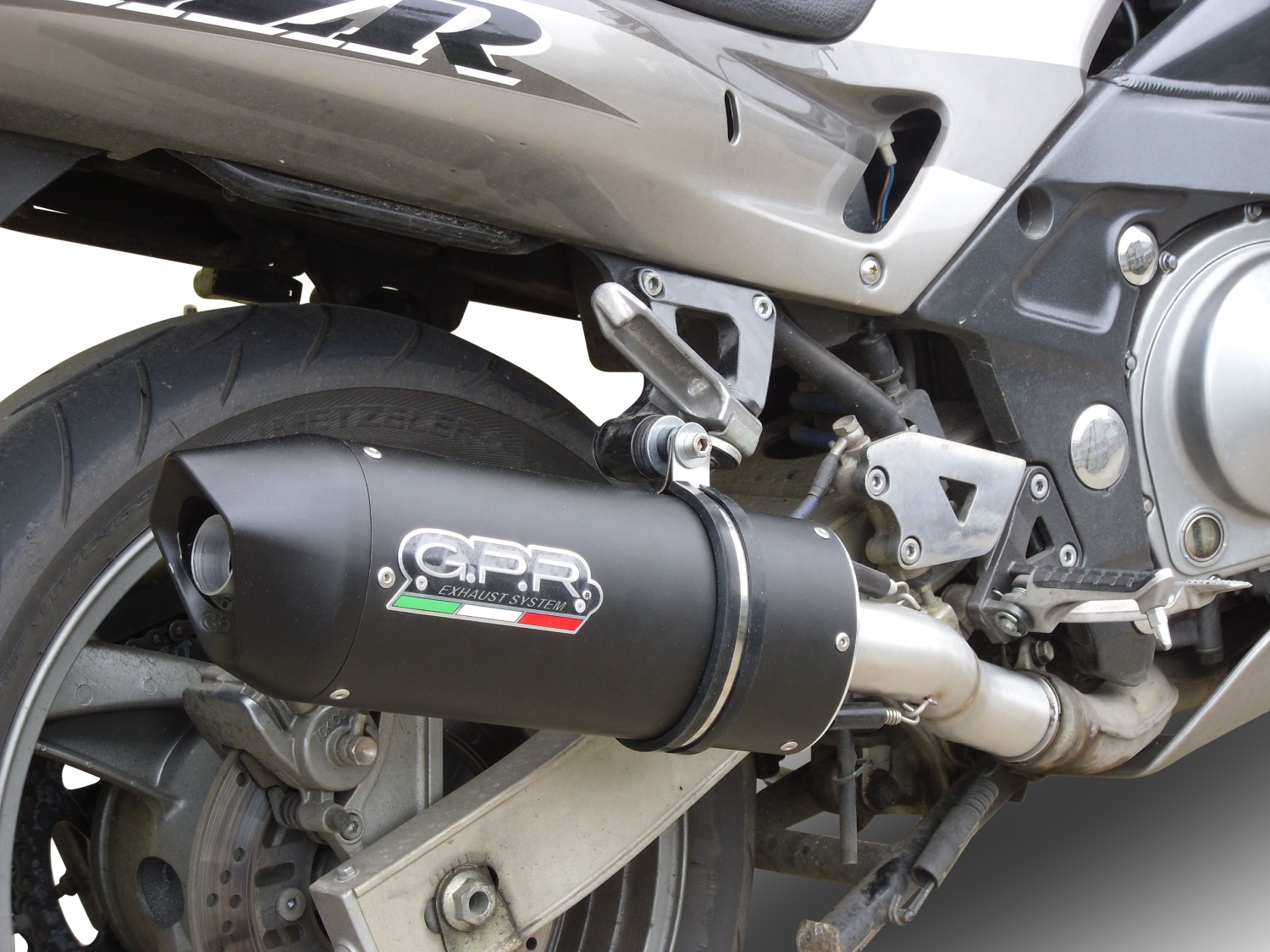 Scarico GPR compatibile con  Kawasaki Zzr 600 2002-2006, Furore Nero, Coppia di terminali di scarico omologati, forniti con db killer removibili e raccordi specifici