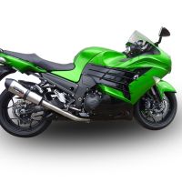 Scarico GPR compatibile con  Kawasaki Zzr 1400 2017-2022, GP Evo4 Titanium, Coppia di terminali di scarico omologati, forniti con db killer removibili e raccordi specifici