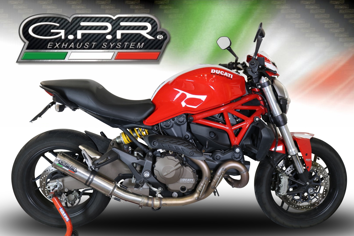 Scarico GPR compatibile con  Ducati Monster 1200 S -R  2017-2021, M3 Titanium Natural, Terminale di scarico omologato,fornito con db killer estraibile,catalizzatore e collettore