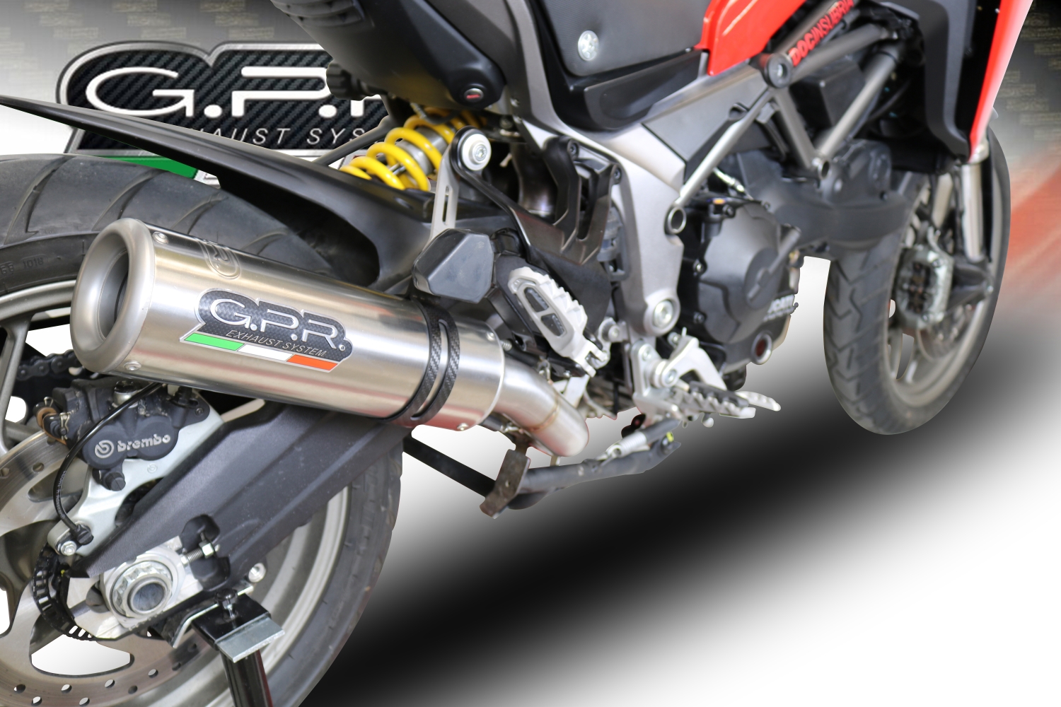 Scarico GPR compatibile con  Ducati Multistrada 950 2017-2020, M3 Titanium Natural, Scarico semi-completo omologato,fornito con db killer estraibile,catalizzatore e collettore