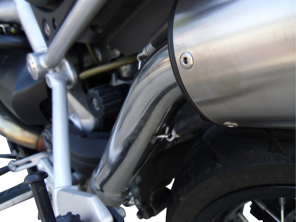 Scarico GPR compatibile con  Moto Guzzi Stelvio 1200 8V  2011-2017, Satinox , Scarico omologato, silenziatore con db killer estraibile e raccordo specifico