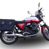 Scarico GPR compatibile con  Moto Guzzi V7 (I - II) - Stone - Special 2012-2016, Vintacone , Coppia di terminali di scarico omologati, forniti con db killer removibile, catalizzatori e raccordi specifici