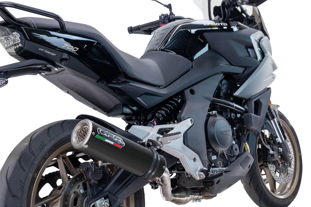 GPR exhaust compatible with  Cf Moto 700 Mt 2023-2024, M3 Black Titanium, Racing slip-on exhaust including link pipe 