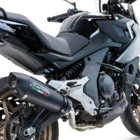 GPR exhaust compatible with  Cf Moto 700 Mt 2023-2024, GP Evo4 Black Titanium, Homologated legal slip-on exhaust including removable db killer, link pipe and catalyst 