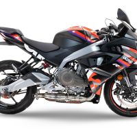 GPR exhaust compatible with  Aprilia RS 457 2024-2025, Ghost Inox, Racing full system exhaust, including removable db killer 