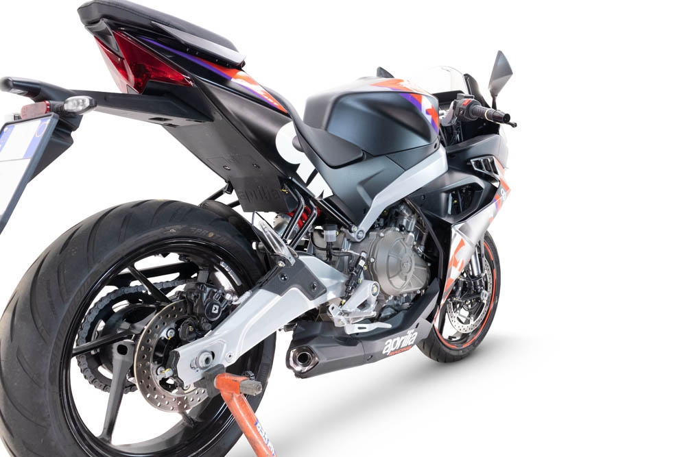 GPR exhaust compatible with  Aprilia RS 457 2024-2025, Ghost Inox, Racing full system exhaust, including removable db killer 