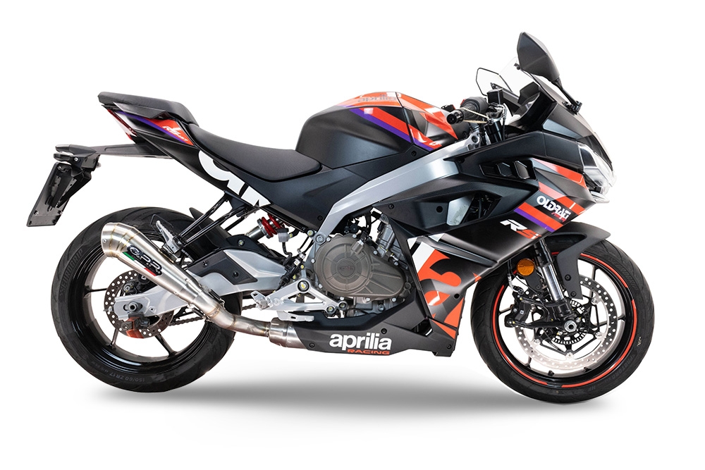 GPR exhaust compatible with  Aprilia RS 457 2024-2025, Powercone Evo, Homologated legal full system exhaust, including removable db killer and catalyst 