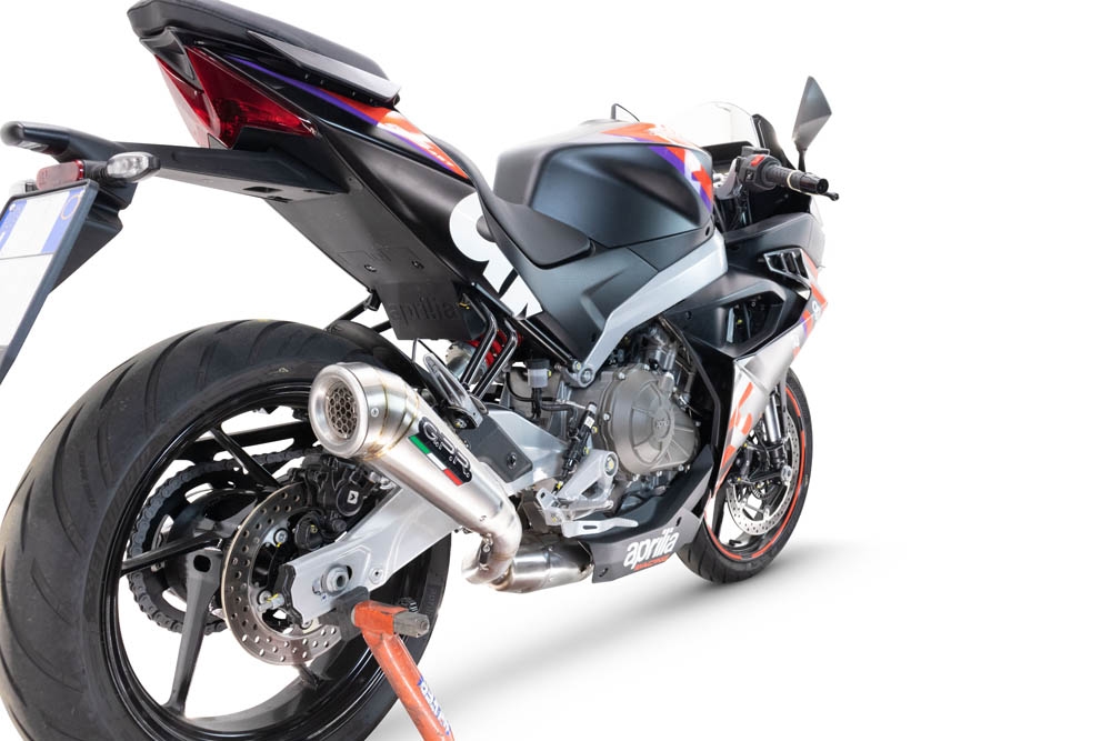 Scarico GPR compatibile con  Aprilia RS 457 2024-2025, Powercone Evo, Scarico completo omologato,fornito con db killer estraibile,catalizzatore e collettore