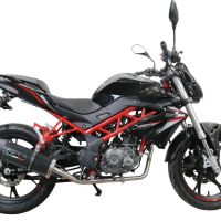 GPR exhaust compatible with  Benelli Bn 125 2021-2024, Furore Evo4 Poppy, Homologated legal full system exhaust, including removable db killer and catalyst 