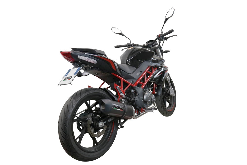 GPR exhaust compatible with  Benelli Bn 125 2021-2024, Furore Evo4 Poppy, Homologated legal full system exhaust, including removable db killer and catalyst 