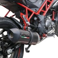 GPR exhaust compatible with  Benelli Bn 125 2021-2024, Furore Evo4 Poppy, Homologated legal full system exhaust, including removable db killer and catalyst 