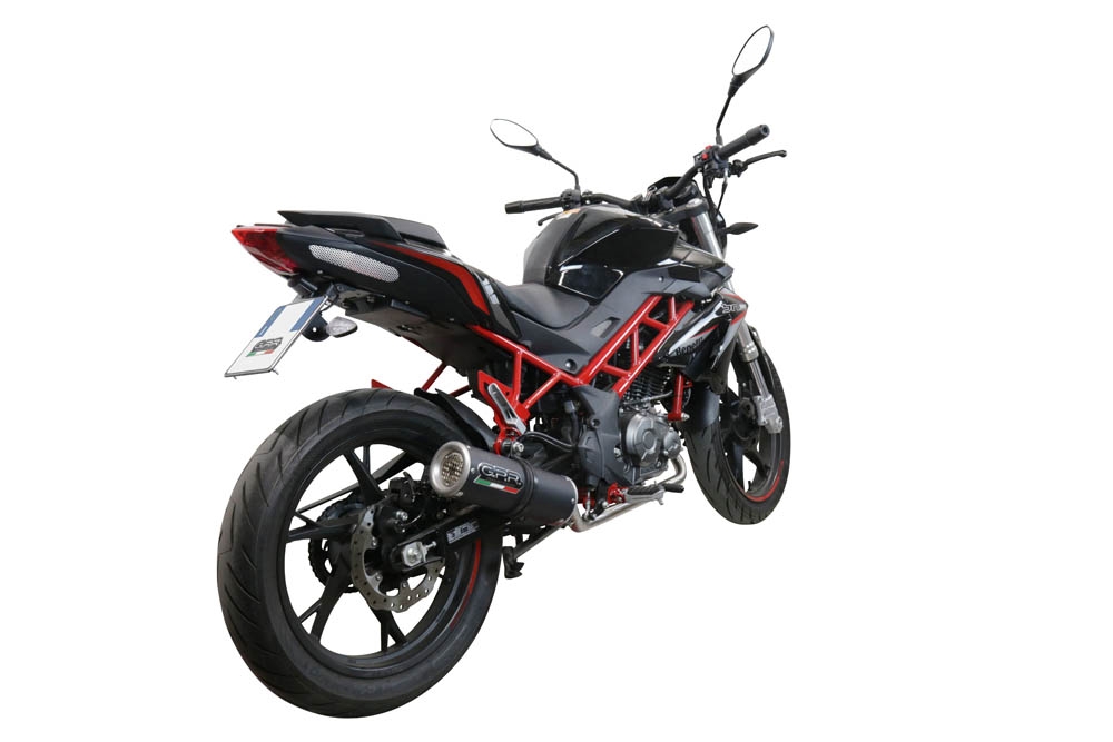 Scarico GPR compatibile con  Benelli Bn 125 2021-2024, M3 Black Titanium, Scarico completo omologato,fornito con db killer estraibile,catalizzatore e collettore