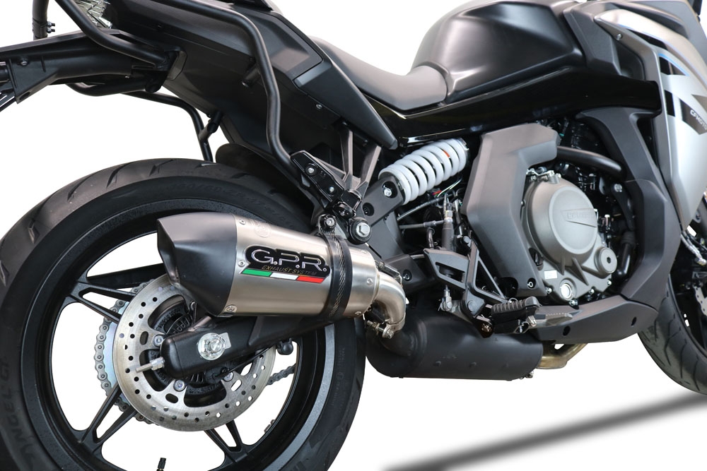 Scarico GPR compatibile con  Cf Moto 650 Gt 2022-2024, GP Evo4 Titanium, Scarico omologato, silenziatore con db killer estraibile e raccordo specifico