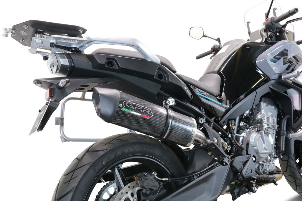 GPR exhaust compatible with  Cf Moto 800 Mt Touring 2022-2024, Furore Evo4 Poppy, Homologated legal slip-on exhaust including removable db killer and link pipe 