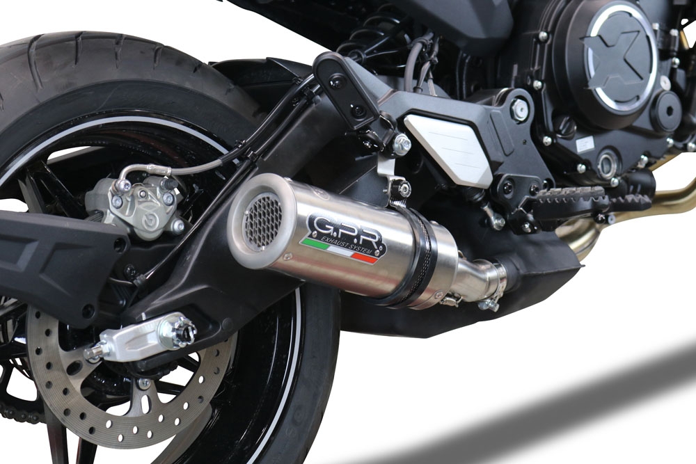 Scarico GPR compatibile con  Cf Moto 700 CL-X Sport 2022-2024, M3 Titanium Natural, Scarico omologato, silenziatore con db killer estraibile e raccordo specifico