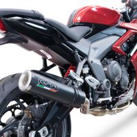 Scarico GPR compatibile con  Triumph Daytona 660 2023-2025, M3 Black Titanium, Scarico completo omologato,fornito con db killer estraibile,catalizzatore e collettore