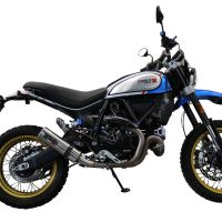 GPR exhaust compatible with  Ducati Scrambler 800 Desert Sled -DS Fasthouse 2021-2024, M3 Titanium Natural, Homologated legal slip-on exhaust including removable db killer, link pipe and catalyst 