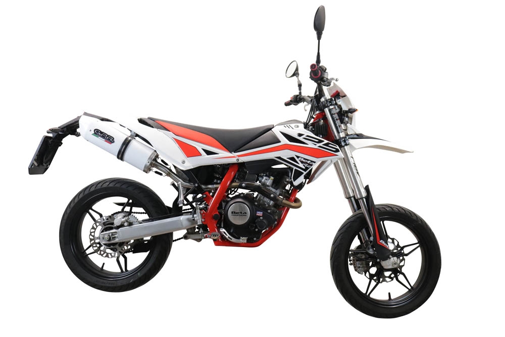 Scarico GPR compatibile con  Beta RR 125 4T Enduro 2019-2020, Albus Evo4, Terminale di scarico omologato, fornito con db killer estraibile, catalizzatore e raccordo specifico