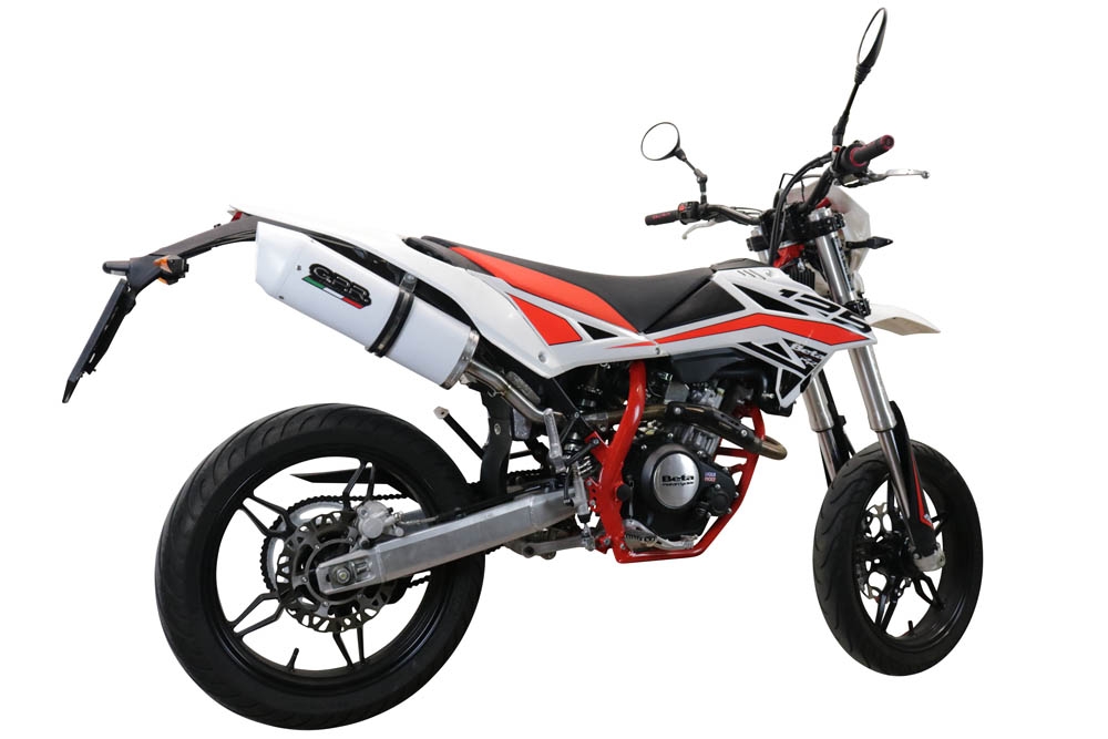 Scarico GPR compatibile con  Beta RR 125 4T Enduro 2019-2020, Albus Evo4, Terminale di scarico omologato, fornito con db killer estraibile, catalizzatore e raccordo specifico