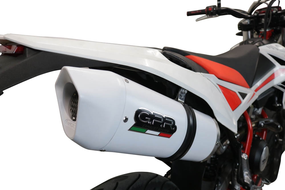 Scarico GPR compatibile con  Beta RR 125 4T Enduro 2019-2020, Albus Evo4, Terminale di scarico omologato, fornito con db killer estraibile, catalizzatore e raccordo specifico