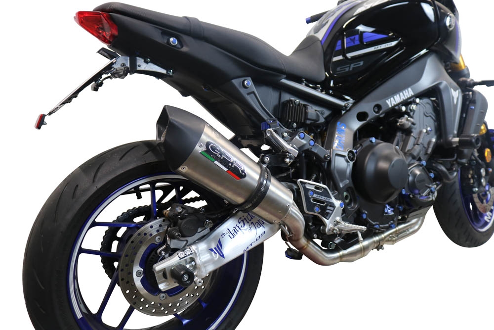 Scarico GPR compatibile con  Yamaha Mt-09 2021-2023, GP Evo4 Titanium, Scarico completo omologato,fornito con db killer estraibile,catalizzatore e collettore