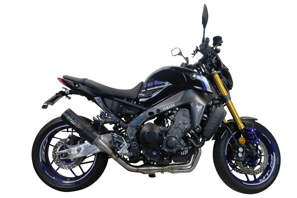 Scarico GPR compatibile con  Yamaha Mt-09 2021-2023, M3 Black Titanium, Scarico completo omologato,fornito con db killer estraibile,catalizzatore e collettore