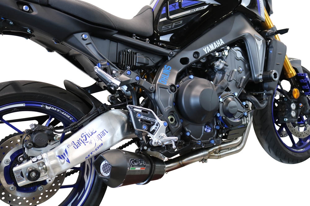 Scarico GPR compatibile con  Yamaha Mt-09 2021-2024, Gpe Ann. Poppy, Scarico completo omologato,fornito con db killer estraibile e collettore, legale solo per alcuni mercati extracee