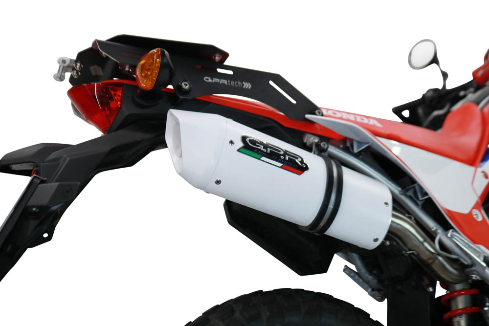 Scarico GPR compatibile con  Honda Crf 300 L - Rally 2021-2024, Albus Ceramic, Terminale di scarico Racing, con raccordo specifico e db killer estraibile, non conforme per uso stradale