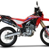 GPR exhaust compatible with  Honda Crf 300 L - Rally 2021-2024, Furore Evo4 Poppy, Homologated legal slip-on exhaust including removable db killer, link pipe and catalyst 