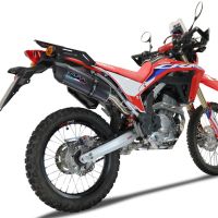 GPR exhaust compatible with  Honda Crf 300 L - Rally 2021-2024, Furore Evo4 Poppy, Homologated legal slip-on exhaust including removable db killer, link pipe and catalyst 