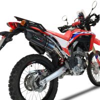 GPR exhaust compatible with  Honda Crf 300 L - Rally 2021-2024, Furore Evo4 Poppy, Homologated legal slip-on exhaust including removable db killer, link pipe and catalyst 