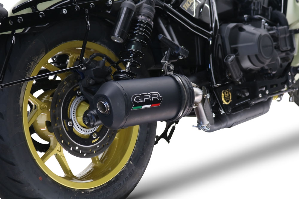 Scarico GPR compatibile con  Honda Cmx 1100 Rebel 2021-2024, Ghisa , Scarico omologato, silenziatore con db killer estraibile e raccordo specifico