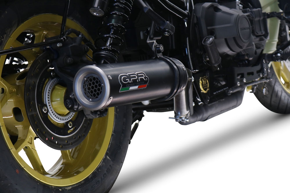 Scarico GPR compatibile con  Honda Cmx 1100 Rebel 2021-2024, M3 Black Titanium, Scarico omologato, silenziatore con db killer estraibile e raccordo specifico