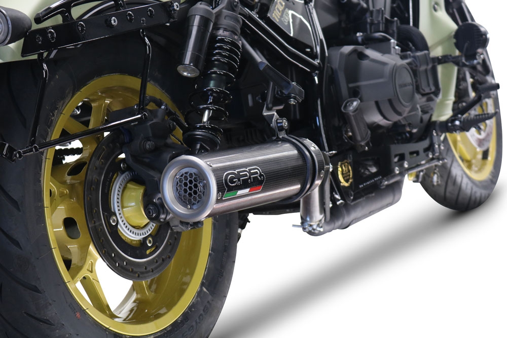 Scarico GPR compatibile con  Honda Cmx 1100 Rebel 2021-2024, M3 Poppy , Scarico omologato, silenziatore con db killer estraibile e raccordo specifico