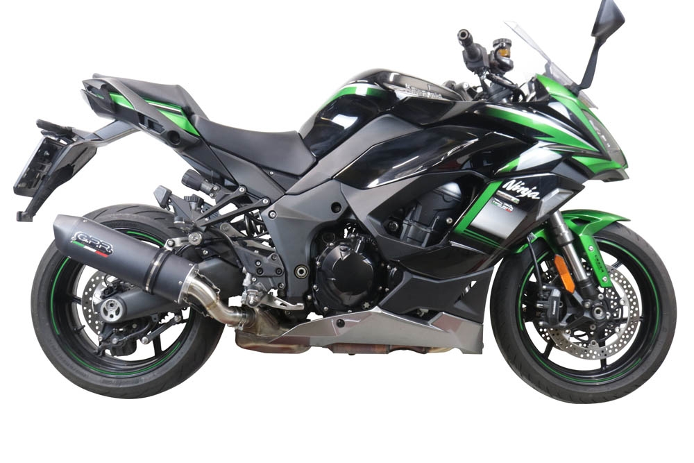 Scarico GPR compatibile con  Kawasaki Ninja 1000 Sx 2020-2020, Furore Evo4 Nero, Scarico omologato, silenziatore con db killer estraibile e raccordo specifico