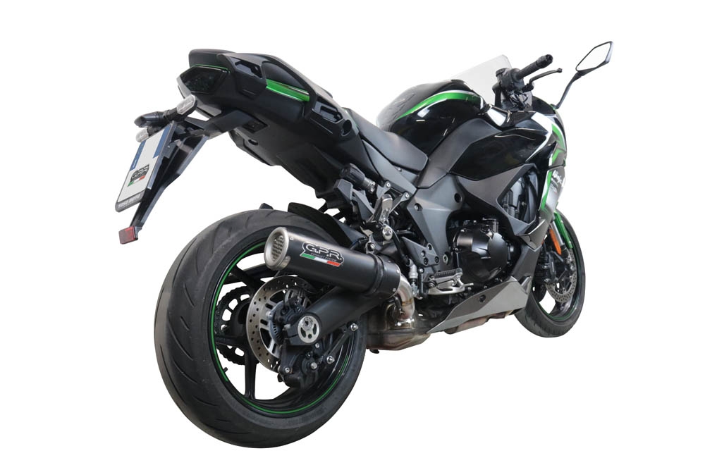 Scarico GPR compatibile con  Kawasaki Ninja 1000 Sx 2020-2020, M3 Black Titanium, Scarico omologato, silenziatore con db killer estraibile e raccordo specifico