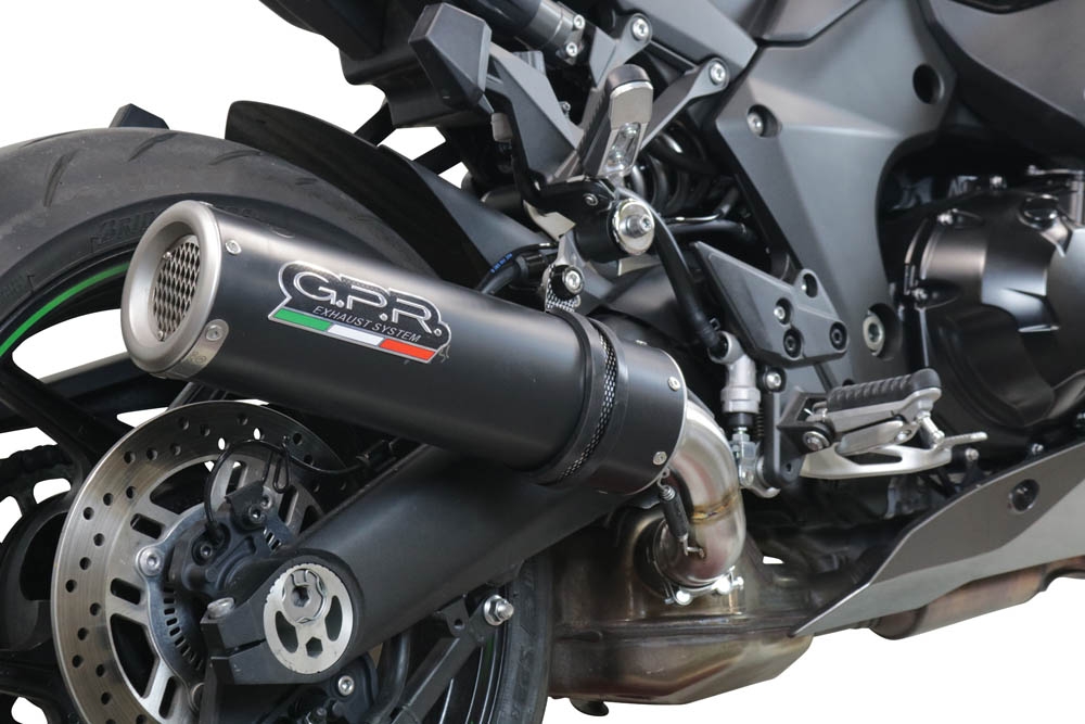 Scarico GPR compatibile con  Kawasaki Ninja 1000 Sx 2020-2020, M3 Black Titanium, Scarico omologato, silenziatore con db killer estraibile e raccordo specifico