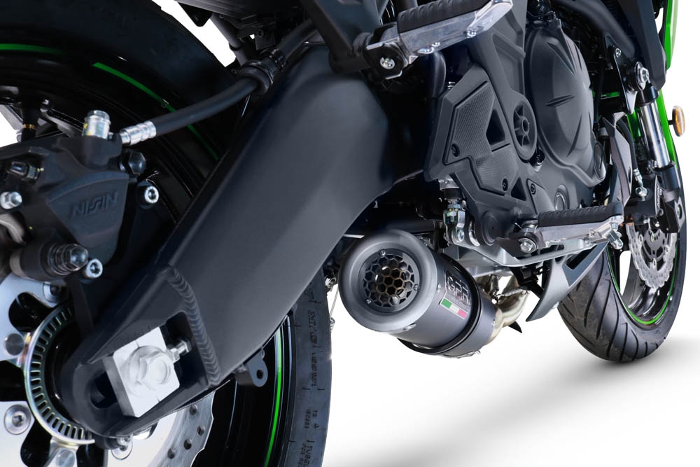 Scarico GPR compatibile con  Kawasaki Versys 650 2021-2022, M3 Black Titanium, Scarico completo omologato,fornito con db killer estraibile,catalizzatore e collettore