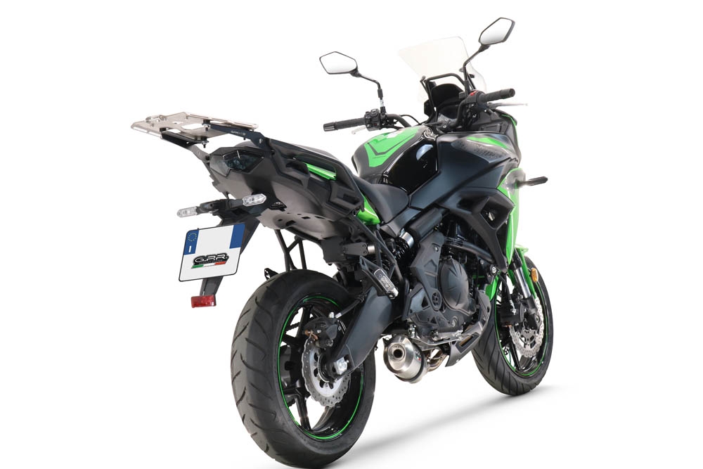 Scarico GPR compatibile con  Kawasaki Versys 650 2021-2022, Satinox, Scarico completo omologato,fornito con db killer estraibile,catalizzatore e collettore