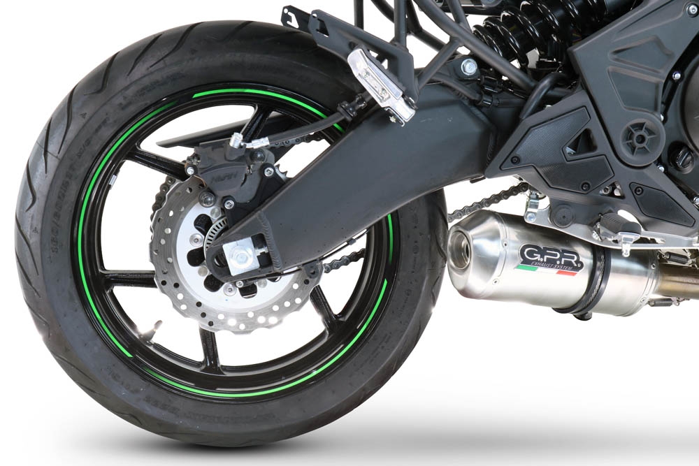 Scarico GPR compatibile con  Kawasaki Versys 650 2021-2022, Satinox, Scarico completo omologato,fornito con db killer estraibile,catalizzatore e collettore