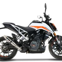 GPR exhaust compatible with  Ktm Duke 125 2021-2023, Deeptone Inox, Racing slip-on exhaust including link pipe 