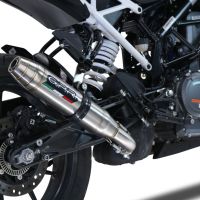 GPR exhaust compatible with  Ktm Duke 390 2021-2024, Deeptone Inox, Homologated legal slip-on exhaust including removable db killer and link pipe 