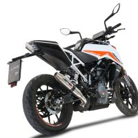 GPR exhaust compatible with  Ktm Duke 390 2021-2024, Deeptone Inox, Racing slip-on exhaust including link pipe and removable dbkiller 