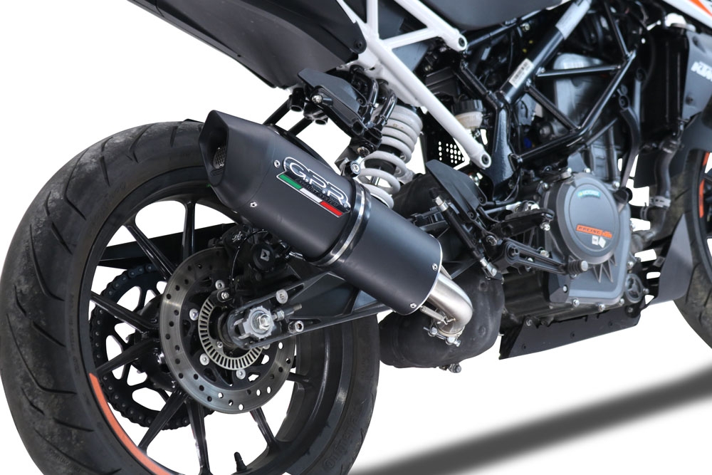 Scarico GPR compatibile con  Ktm Duke 250 2021-2023, Furore Evo4 Nero, Scarico omologato, silenziatore con db killer estraibile e raccordo specifico