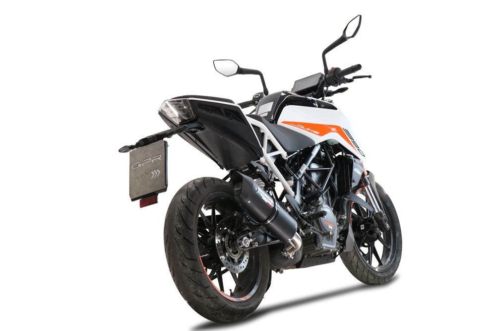 Scarico GPR compatibile con  Ktm Duke 250 2021-2023, Furore Evo4 Nero, Scarico omologato, silenziatore con db killer estraibile e raccordo specifico