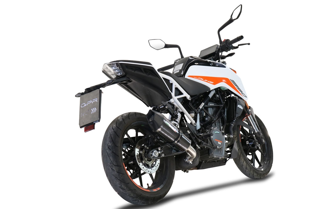 Scarico GPR compatibile con  Ktm Duke 250 2021-2023, GP Evo4 Poppy, Scarico omologato, silenziatore con db killer estraibile e raccordo specifico